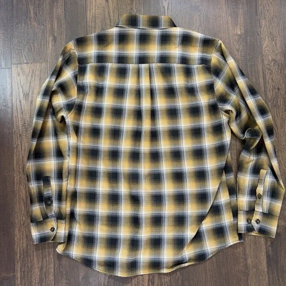 Dixxon Shirt Mens XL Gold Button Down Flannel Long Sleeve Plaid Fxck Cancer Rare - Picture 9 of 9